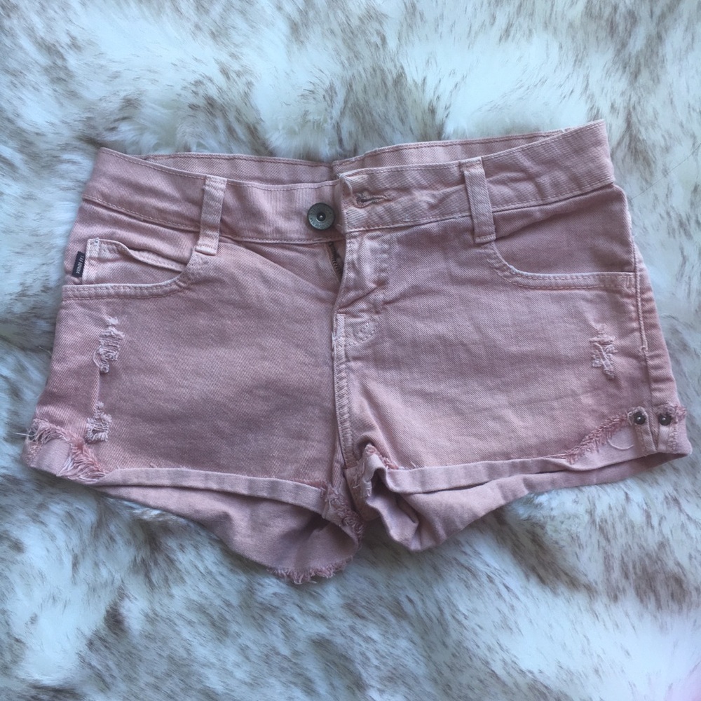 Zara TRF peachy pink denim shorts - US 2 / EU 34